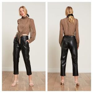NWOT Lucy Paris Londyn Faux Leather Belted Ankle Pants